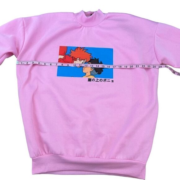 Unbranded ~ PONYO ~ Pink Mock Turtleneck Sweatshirt ~ size Large - Picture 6 of 9